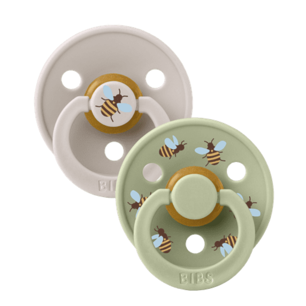 Bibs Soothers 2 pk - Bumblebee Latex - Mushroom Mix
