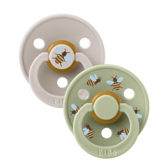 Bibs Soothers 2 pk - Bumblebee Latex - Mushroom Mix