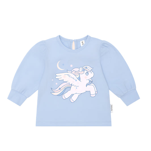 Huxbaby Celestial Unicorn Puff Sleeve Top