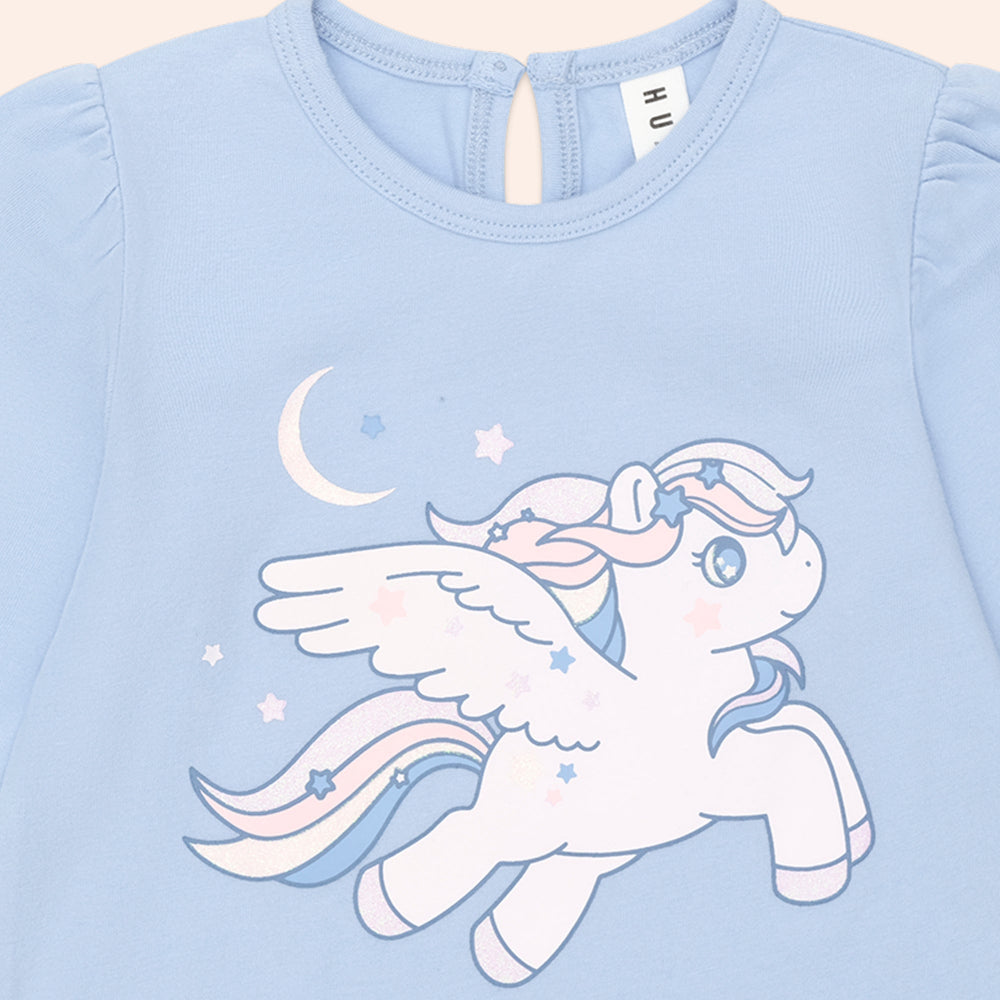 Huxbaby Celestial Unicorn Puff Sleeve Top