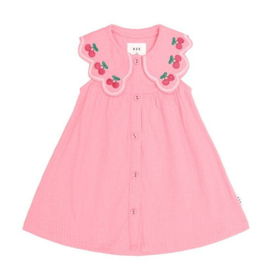 Huxbaby Cherry Emb Collar Dress