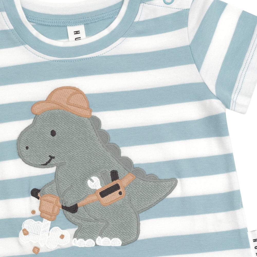 Huxbaby Construction Dino Stripe T Shirt