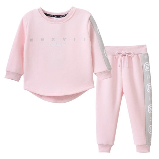 Cracked Soda Dolce Crew and Pant Set - Pink