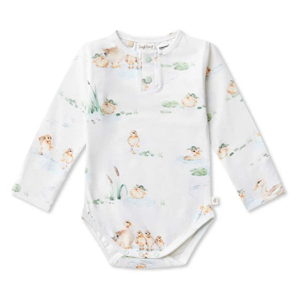 Snuggle Hunny Organic Long Sleeve Bodysuit - Duck Pond