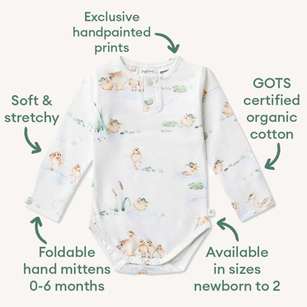 Snuggle Hunny Organic Long Sleeve Bodysuit - Duck Pond