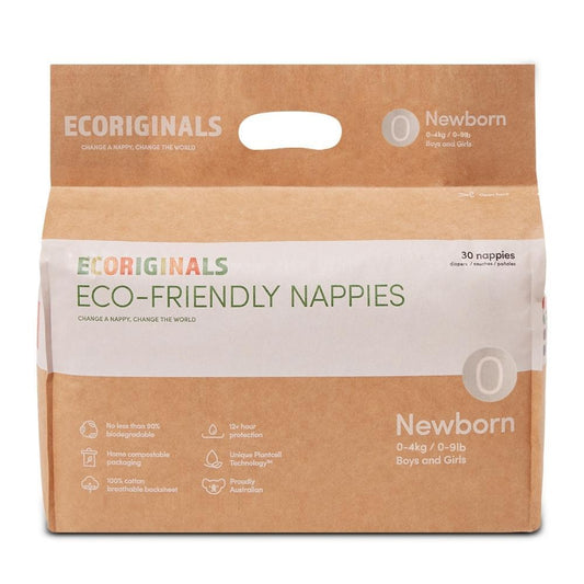 Ecoriginals Eco Friendly Nappies - 0 - Newborn - Birth to 4 kg
