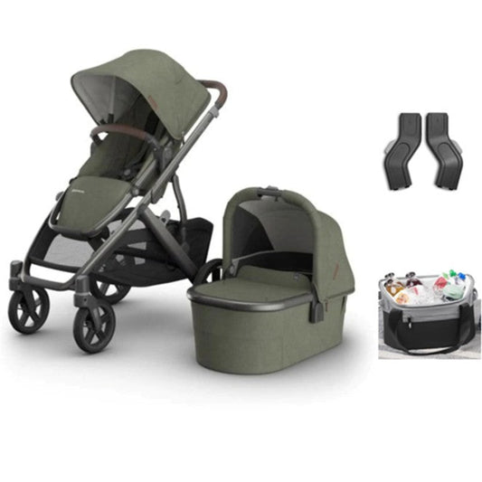 UPPAbaby VISTA V3 with Bassinet - Evelyn with BONUS Upper Adaptors and Bevvy Bag
