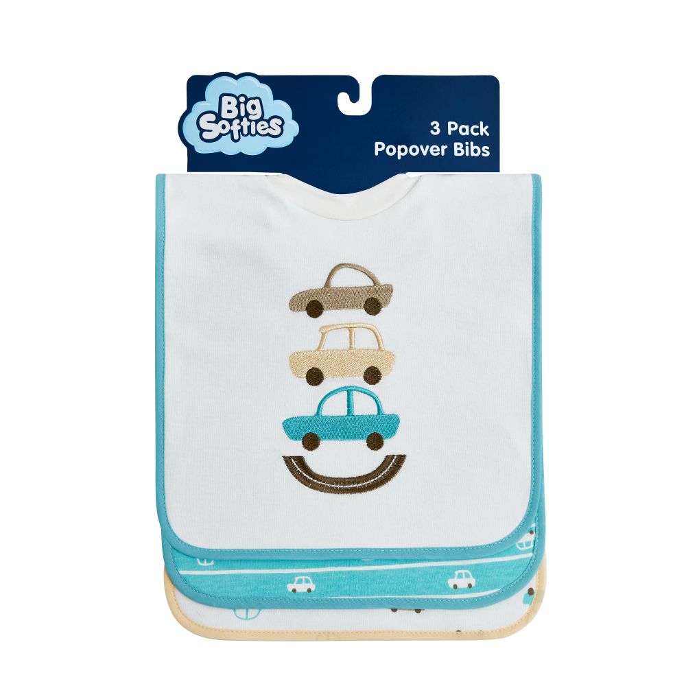 Big Softies Bib Popover 3 Pk - Car