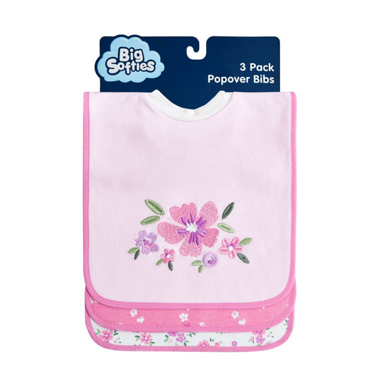 Big Softies Bib Popover 3 Pk - Floral