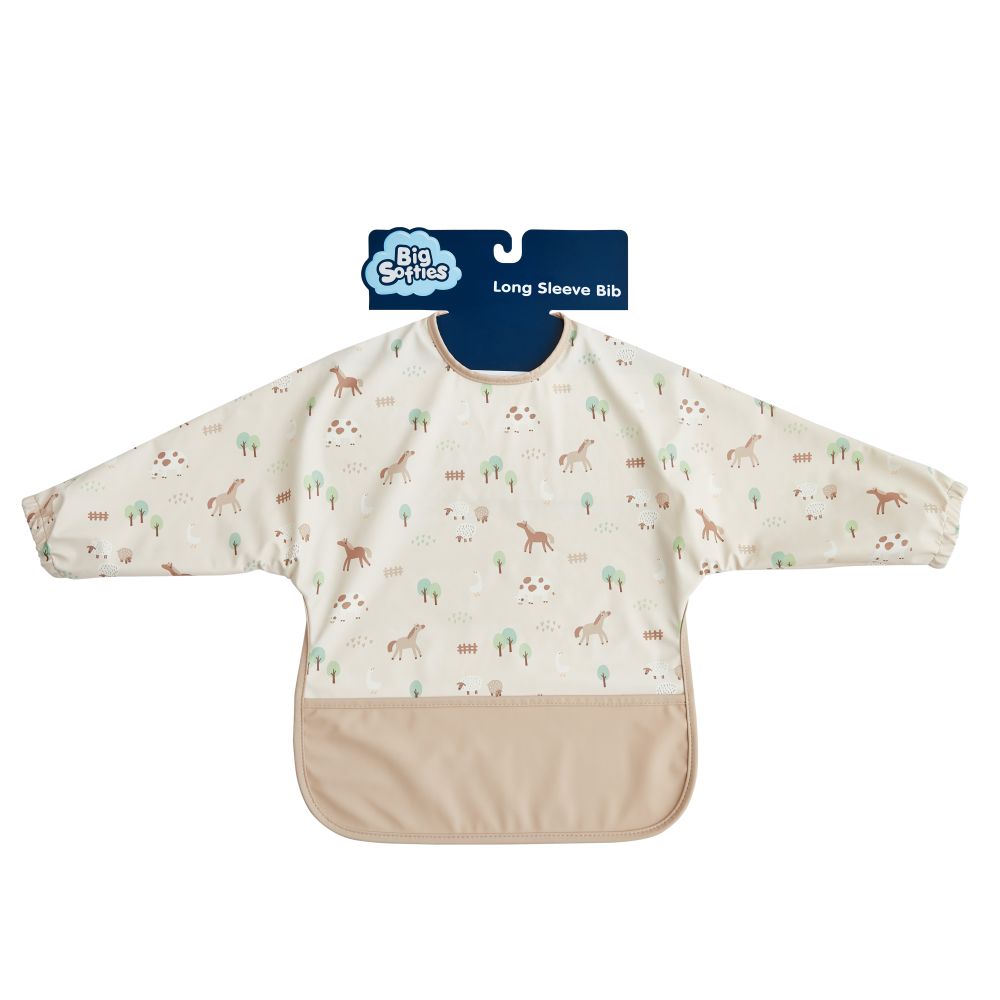 Big Softies Long Sleeve Bib - Farm