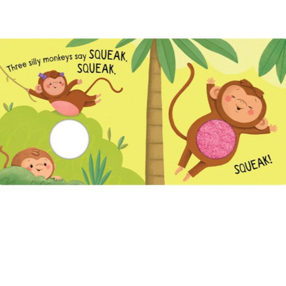 Squeaky Plush Board Book - Five Silly Monkeys
