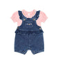 Huxbaby Floral 2Pc Denim Set - Vintage Pink/Denim
