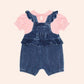 Huxbaby Floral 2Pc Denim Set - Vintage Pink/Denim