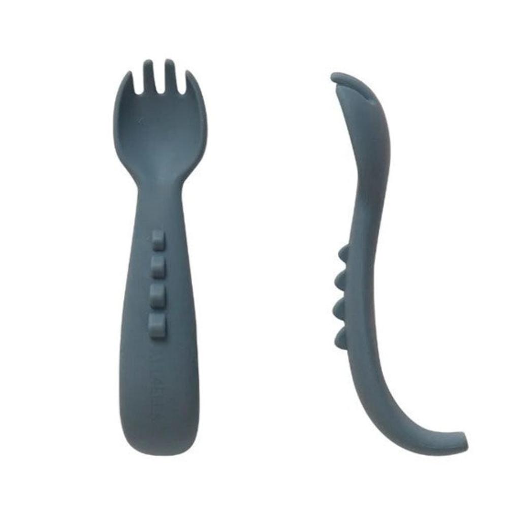 All4Ella Comfy Grip Silicone Forks - 2 pk - Slate Blue