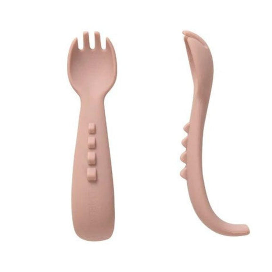 All4Ella Comfy Grip Silicone Forks - 2 pk - Dusty Pink