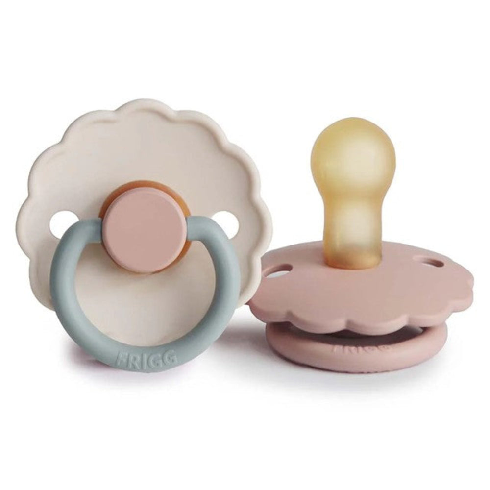 FRIGG Daisy Pacifier 2 Pack Latex - Blush/Cotton Candy