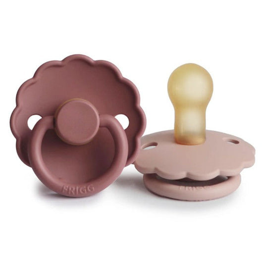 FRIGG Daisy Pacifier 2 Pack Latex - Woodchuck/Blush