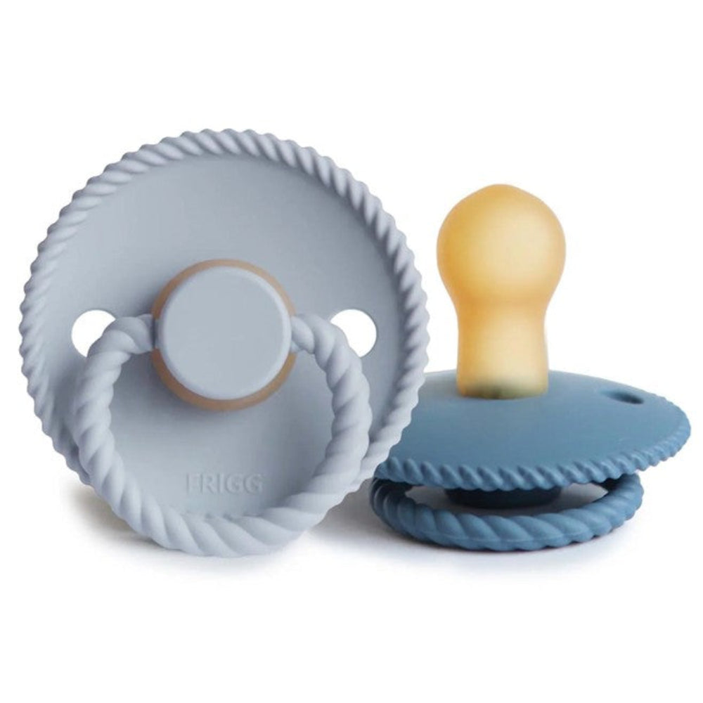 FRIGG Rope Pacifier 2 Pack Latex - Powder Blue/Ocean