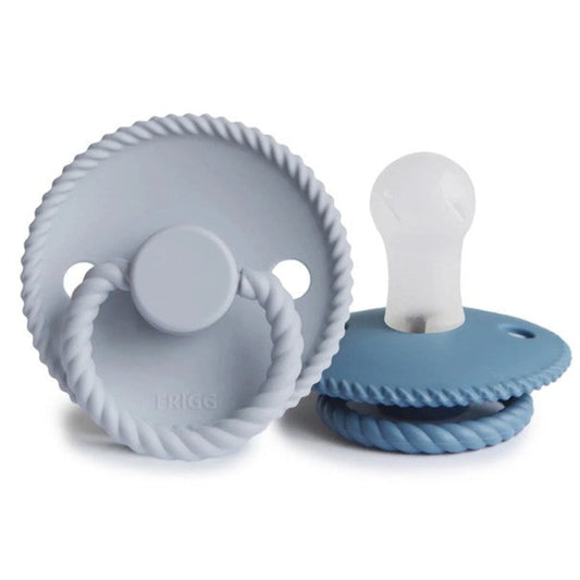 FRIGG Rope Pacifier 2 Pack Silicone - Ocean Blue/Powder Blue