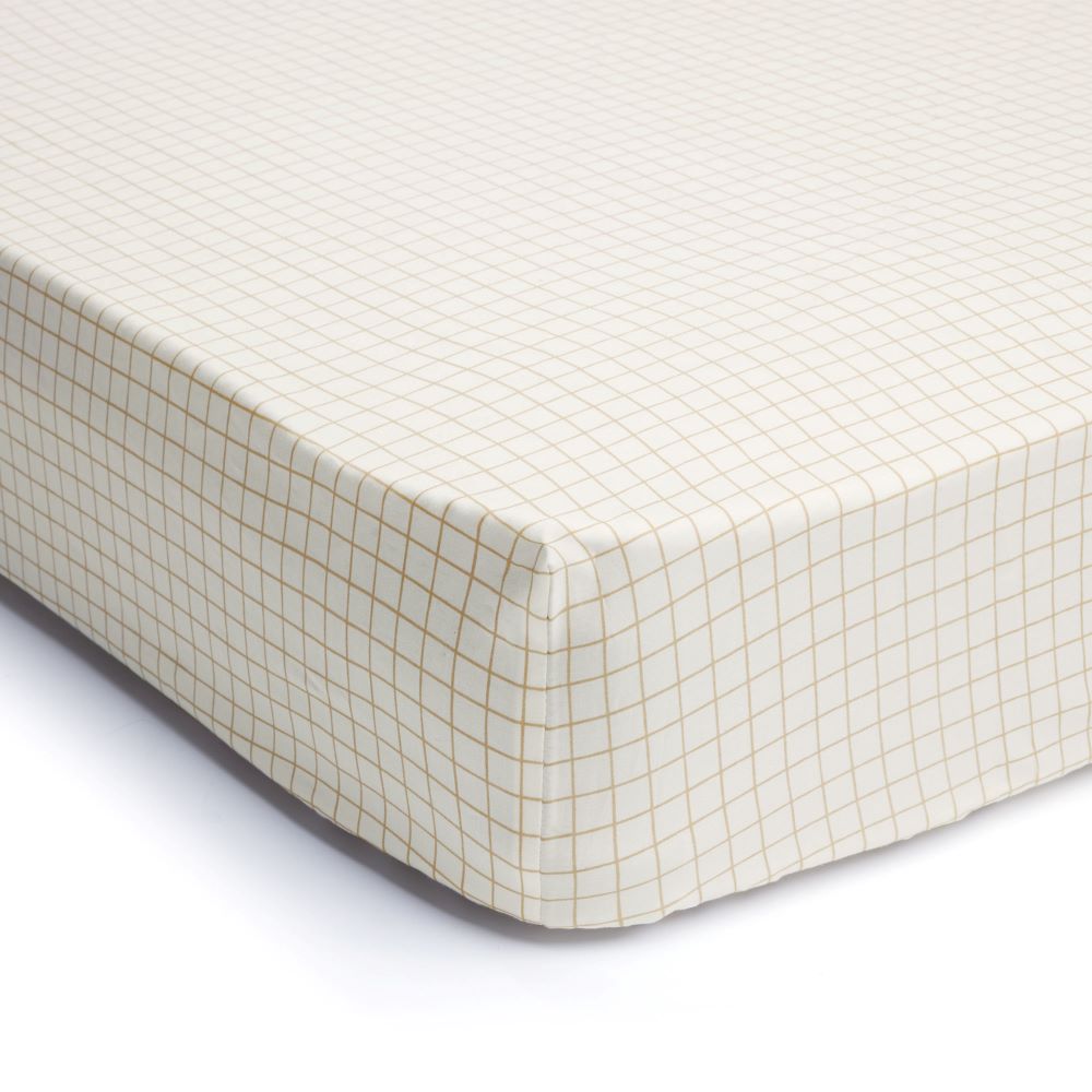 ErgoPouch 2 in 1 Waterproof Fitted Sheet - Co Sleeper - Caramel Grid