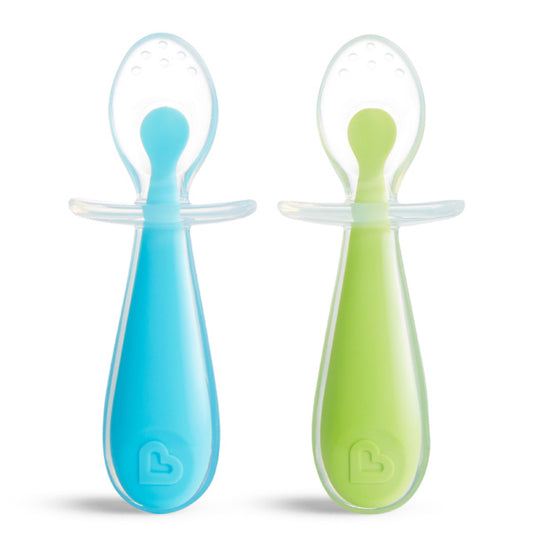 Munchkin Gentle Scoop Silicone Training Spoons - Blue/Green