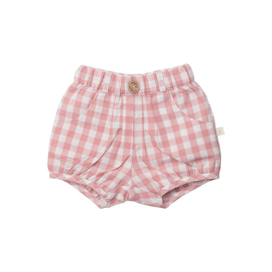 Tiny Twig Voile Gingham Shorts - Lotus Gingham