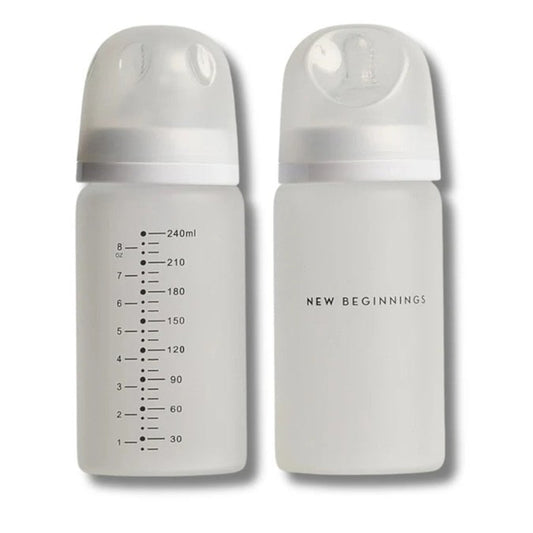 New Beginnings Classic Glass Bottle with Silicone Outer - 240 ml Twin Pack