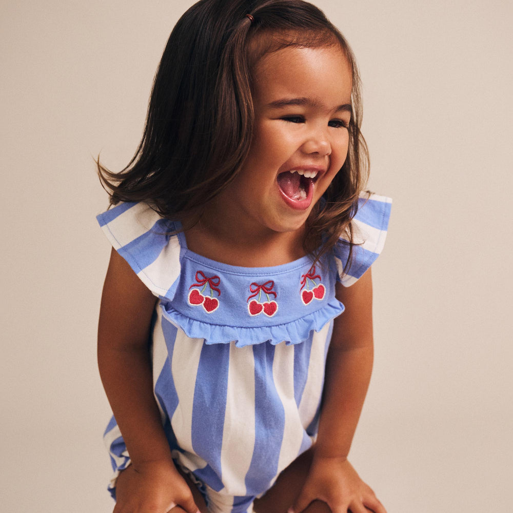 Huxbaby Seaside Cherry Stripe Playsuit