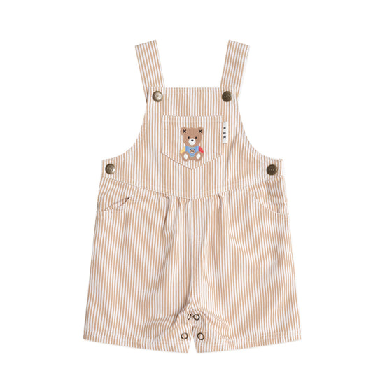 Huxbaby Sandbox Stripe Short Overalls
