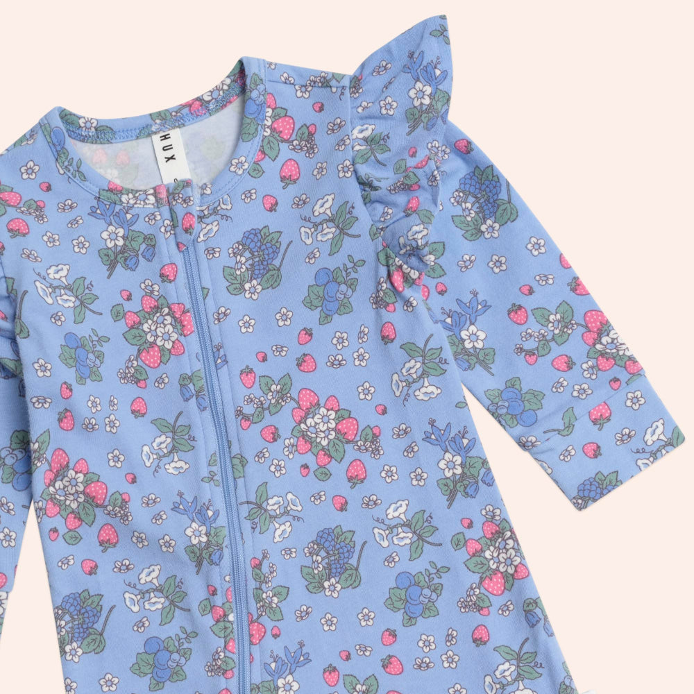 Huxbaby Strawberry Garden Zip Romper
