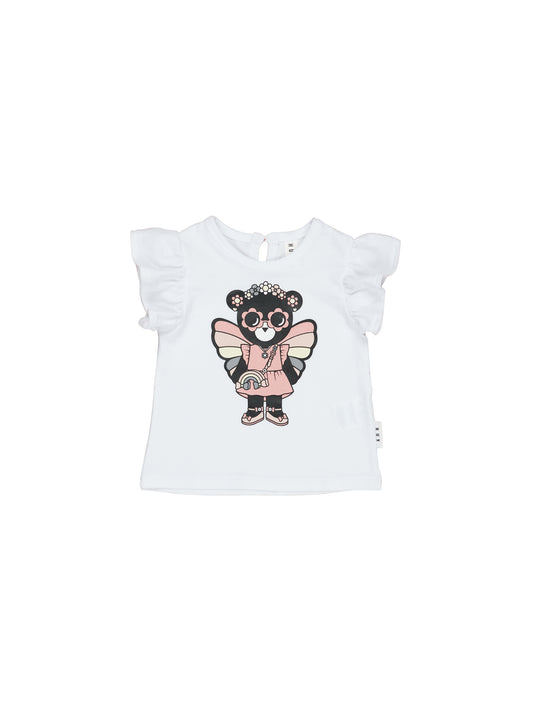 Huxbaby Fairy Bear Frill T-Shirt - White