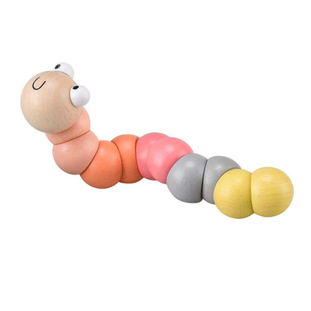 Kaper Kidz Calm and Breezy Wooden Jointed Worm - Pink