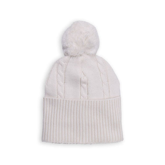 Tiny Twig Cable Knit Beanie - Snow White
