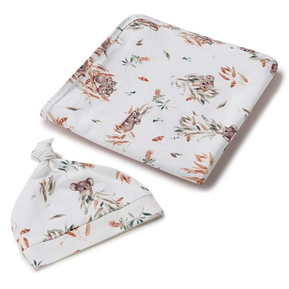 Snuggle Hunny Organic Jersey Wrap & Beanie Set - Koala