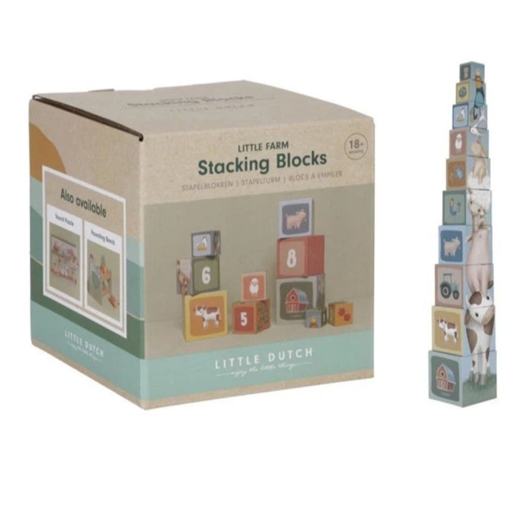 Little Dutch Little Farm Building Blocks - Cardboard