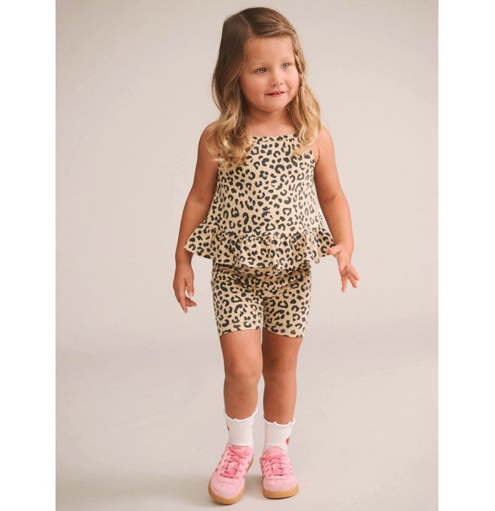 Huxbaby Leopard Peplum Tank Top - Animal