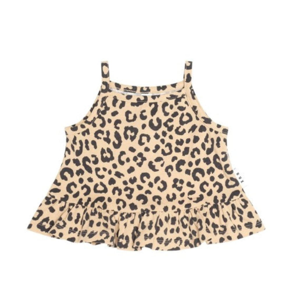 Huxbaby Leopard Peplum Tank Top - Animal