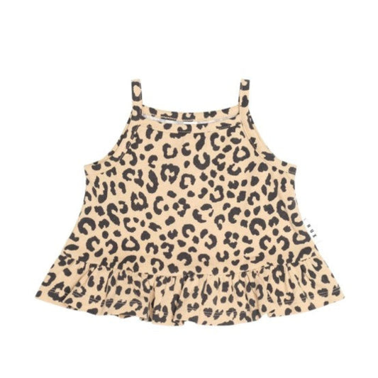 Huxbaby Leopard Peplum Tank Top - Animal