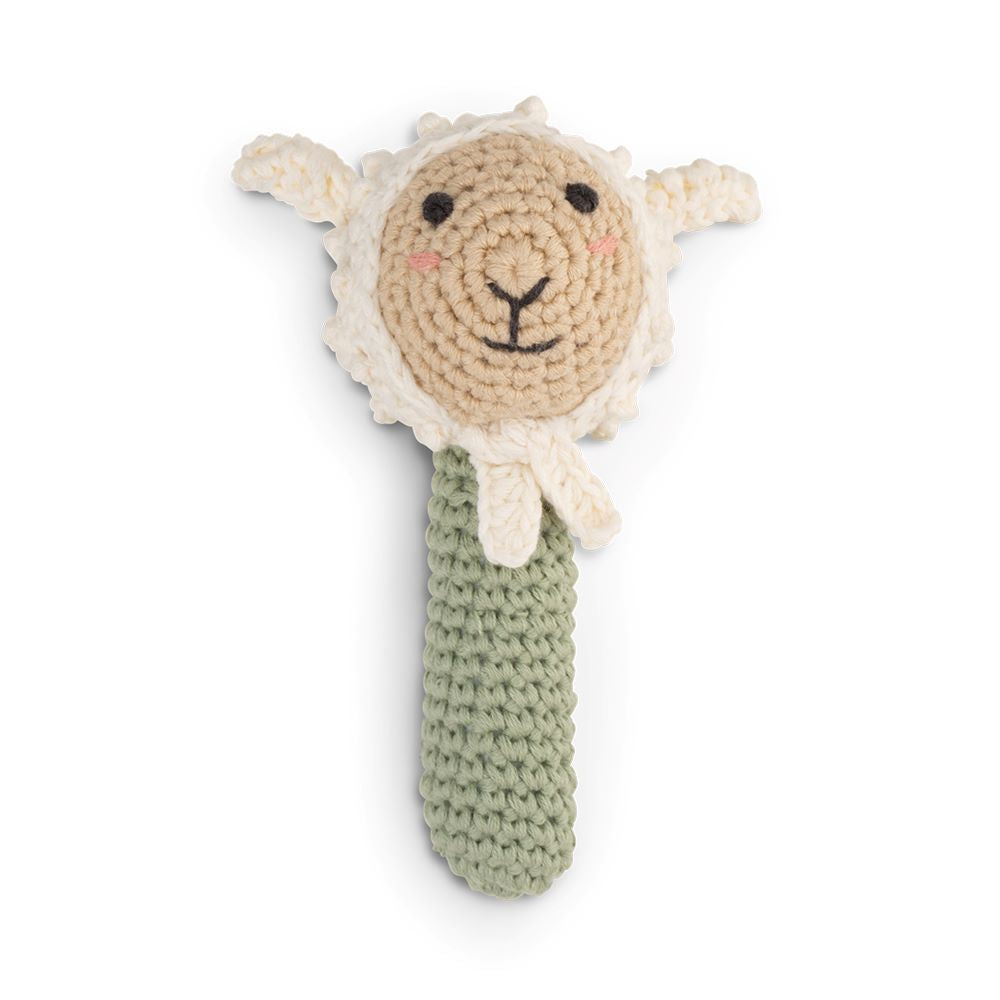 Little Linen Crochet Rattle - Finnley the Farmyard Lamb