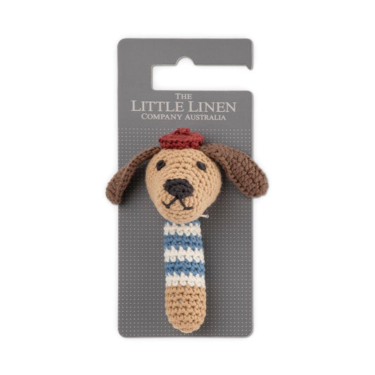 Little Linen Crochet Rattle - Boris the Barklife Dog