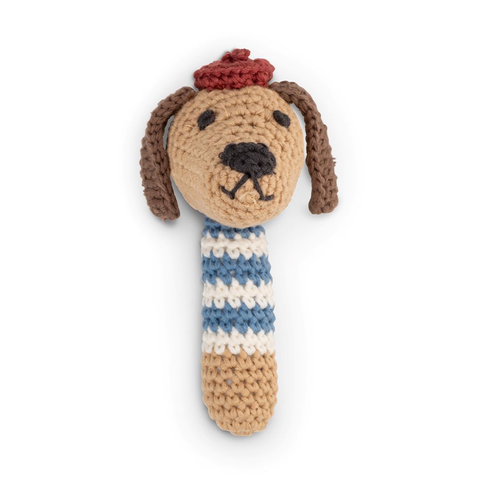 Little Linen Crochet Rattle - Boris the Barklife Dog