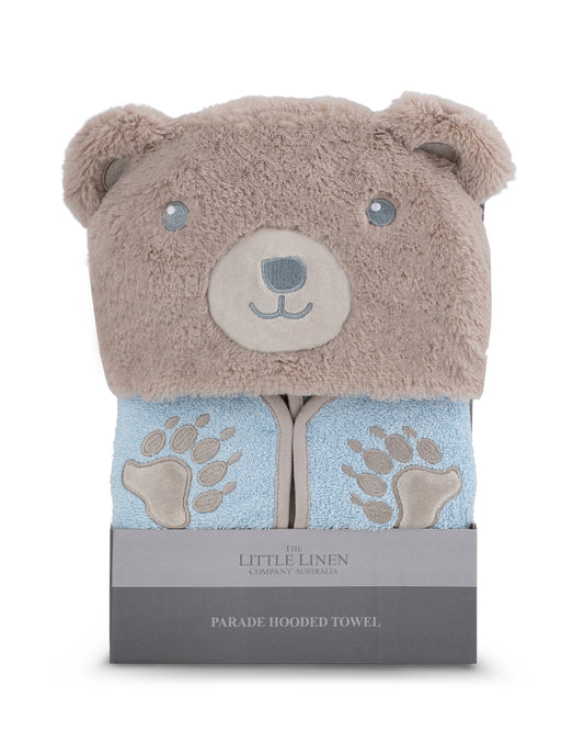 Little Linen Parade Plush Hooded Towel - Safari Bear