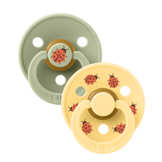 Bibs Soothers 2 pk - Ladybug Latex - Sage Mix