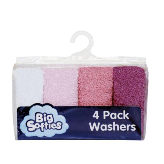 Big Softies Towelling Washer - Girl Set 4 Pk