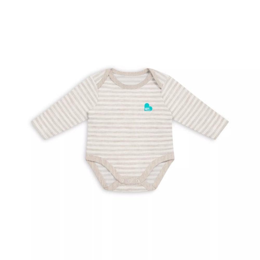 Love to Dream Merino Long Sleeve Bodysuit - Oatmeal Stripe