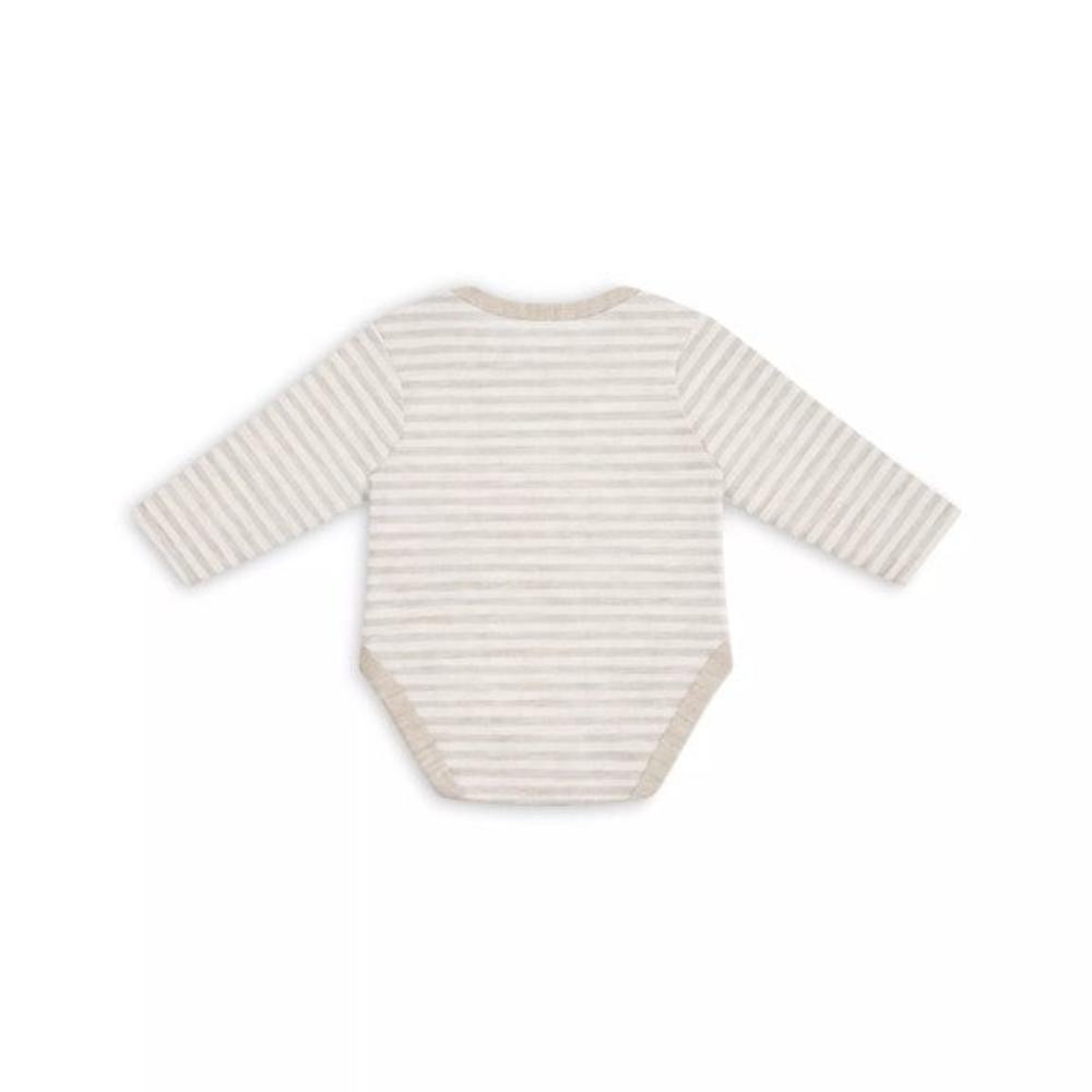 Love to Dream Merino Long Sleeve Bodysuit - Oatmeal Stripe