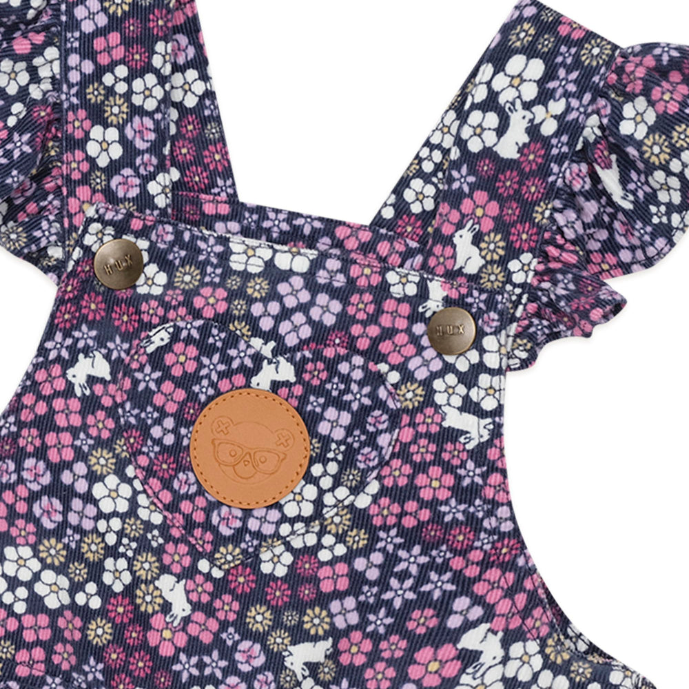 Huxbaby Midnight Flower Garden Frill Overall
