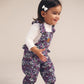 Huxbaby Midnight Flower Garden Frill Overall