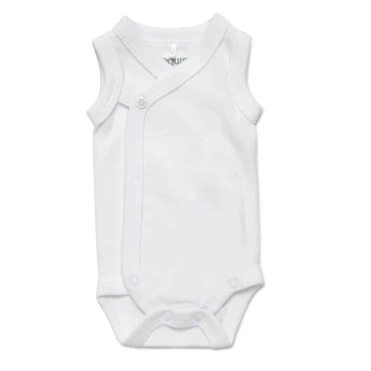 Marquise Premmie Sleeveless Wrap Bodysuit - White