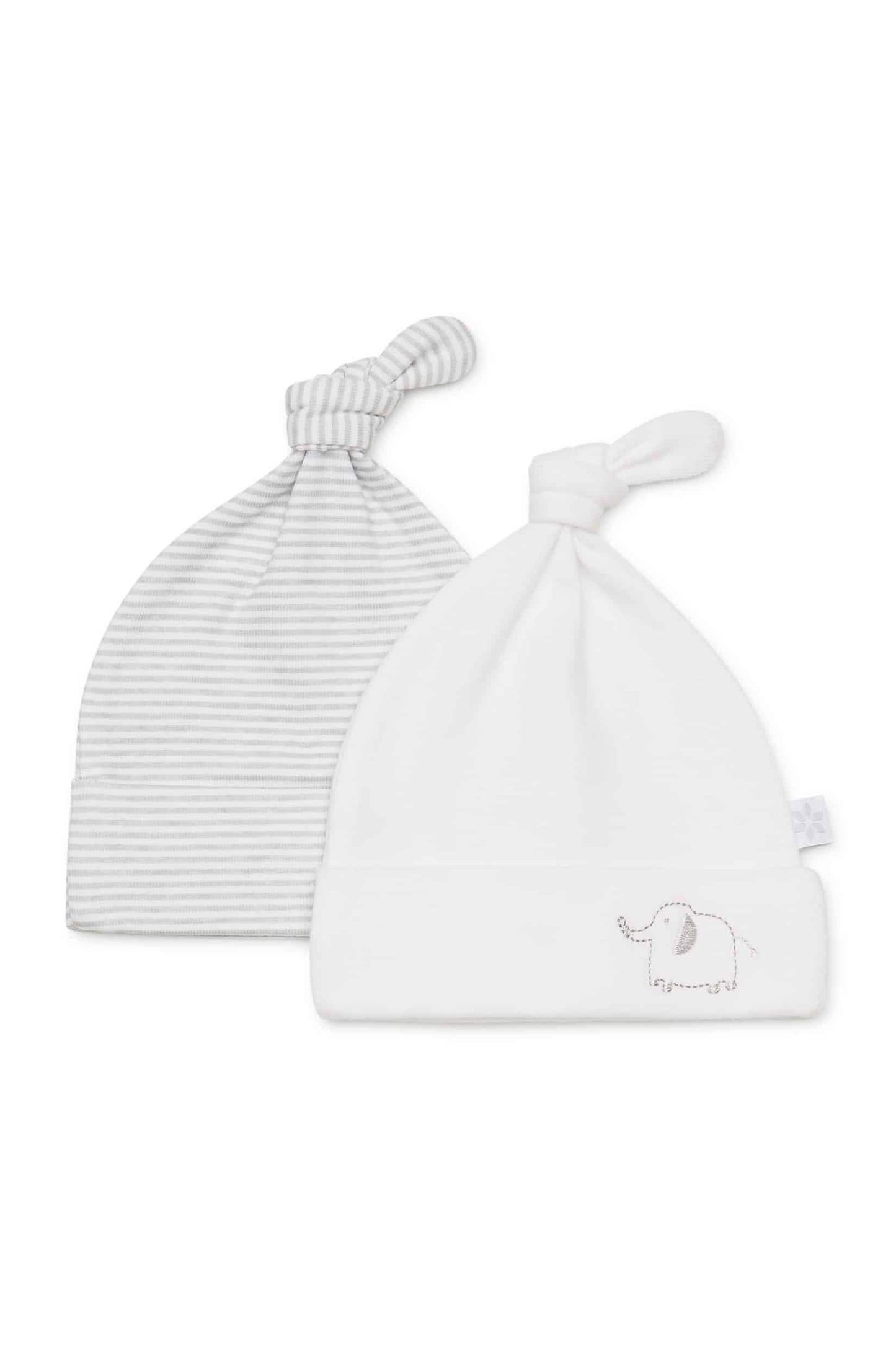 Marquise 2 pk Beanie Elephant - White -